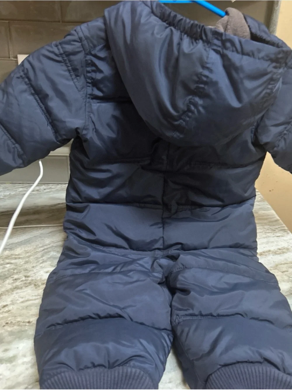 Gap Baby Puffer Snowsuit 18-24 M   Blue  Cold weather bunting Fleece Lined